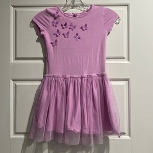 Carter’s Purple Dress with Tulle Overlay and 3D Butterflies - Size 6/6x